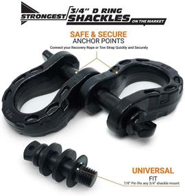 img 2 attached to GearAmerica Mega Shackles Black (2PK)