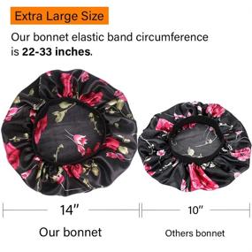 img 1 attached to 👩 XL Silk Bonnet for Natural Hair, Women Sleep Cap Bonnets - 4 Pack, with Comfortable Wind Band