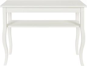 img 2 attached to 🪑 White 36 x 12 Lillian Wood Console Table by Kate and Laurel with Curved Legs and Shelf