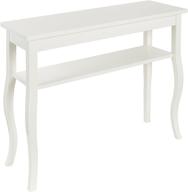 🪑 white 36 x 12 lillian wood console table by kate and laurel with curved legs and shelf logo