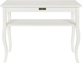 img 1 attached to 🪑 White 36 x 12 Lillian Wood Console Table by Kate and Laurel with Curved Legs and Shelf