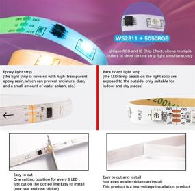 img 2 attached to 🌈 Tuya Smart WiFi DreamColor LED Strip Lights | Rainbow Color LED Strip Lights | Alexa LED Strip Lights with 12V ETL Listed Adapter | 5050 LED Lights Sync to Music | Work with Alexa, Smart Life | Waterproof