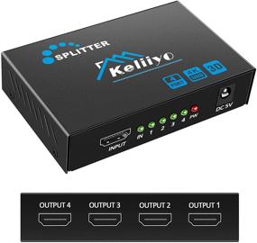img 4 attached to 4K HDMI Splitter - KELIIYO 1x4 Ports Powered HDMI Splitter, Supports 3D, Full HD1080P, 4K@30HZ for Xbox, PS4, PS3, Fire Stick, Roku, Blu-Ray Player, Apple TV, HDTV (1 Input 4 Output)