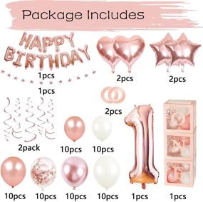 img 2 attached to 🎈 Complete First Birthday Balloon Box Decorations Set for Girls - 72Pcs, Rose Gold Theme with Transparent Boxes, Foil Balloons, and Hanging Swirls - Perfect for Birthday Photo Shoot and Party!