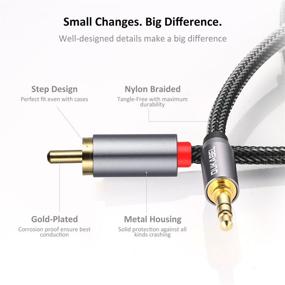 img 2 attached to DUKABEL 3.5mm to RCA Cable - Premium 2-Male RCA to AUX Cable (4ft/1.2m)