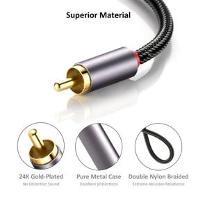 img 3 attached to DUKABEL 3.5mm to RCA Cable - Premium 2-Male RCA to AUX Cable (4ft/1.2m)