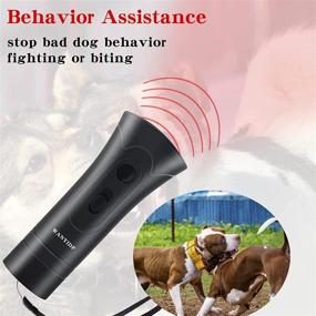 img 1 attached to 🐕 Wanyi Dog Barking Deterrent - 2-in-1 Anti Barking Device with Dual LED Light, Shoulder Strap, and 17 Ft. Control Range - Indoor and Outdoor Stop Dog Barking Control Devices