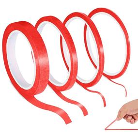 img 4 attached to 4 Rolls Fine Line Tape Fineline Automotive Masking Tape For DIY Car Making Auto Paint Thin Lines Paper Tape (Red