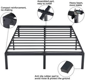 img 1 attached to 🛏️ Zizin Bed Frame Platform Base 14 Inch with Storage - Heavy Duty Metal Bed Frame for Full Size - Easy Assembly, Noise-Free & No Box Spring Needed