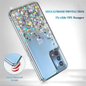 img 2 attached to 📱 DagoRoo LS-Silver Case for OnePlus Nord N200 5G - Bling Liquid, Shockproof & Tempered Glass Screen Protector