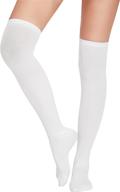 adome women halloween thigh high cosplay socks: striped over knee stockings for casual style logo