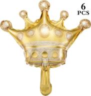 large 40-inch foil helium gold crown balloons for birthday, wedding, halloween, and christmas party decorations - set of 6 jumbo crown balloons логотип