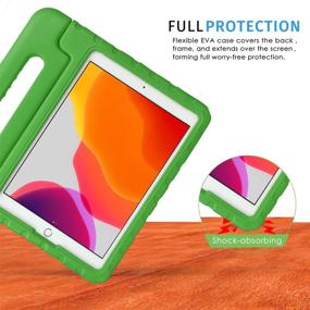 img 2 attached to 📱 HDE iPad 9th Generation Case for Kids: Shockproof Green Cover with Handle Stand - Fits 2021, 2020, and 2019 Apple iPad 10.2