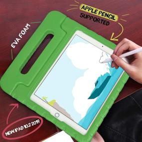 img 1 attached to 📱 HDE iPad 9th Generation Case for Kids: Shockproof Green Cover with Handle Stand - Fits 2021, 2020, and 2019 Apple iPad 10.2