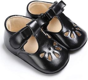 img 4 attached to 👶 RVROVIC Baby Girls Mary Jane Flats | Princess Christening Baptism Infant Crib Shoes | Toddler Prewalkers