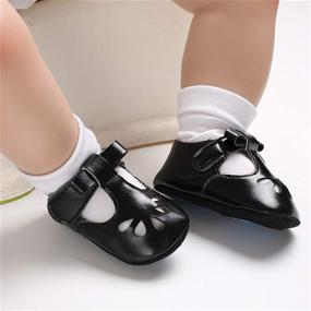 img 1 attached to 👶 RVROVIC Baby Girls Mary Jane Flats | Princess Christening Baptism Infant Crib Shoes | Toddler Prewalkers