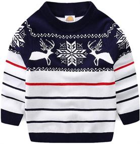 img 4 attached to 🎅 Adorable LittleSpring Little Boys Girls Ugly Christmas Sweater: Cozy Crewneck Knit Cuteness!