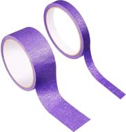 🎨 purple tape removable masking tape - craft multi general purpose, ideal for diy arts and crafts, labeling, writable decorations - sizes: 1/2 inch x 15 yards and 1.5 inches x 15 yards logo