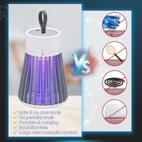 img 1 attached to 🪰 LEOFI Electric Bug Zapper: Indoor/Outdoor Fly & Mosquito Trap with LED Light | Portable, Battery-Operated Gray Fly Trap - Up to 6 Hours of Protection!