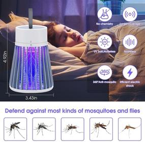 img 2 attached to 🪰 LEOFI Electric Bug Zapper: Indoor/Outdoor Fly & Mosquito Trap with LED Light | Portable, Battery-Operated Gray Fly Trap - Up to 6 Hours of Protection!
