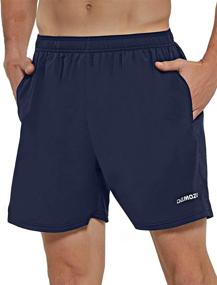 img 4 attached to DEMOZU Men's 5 Inch Running Shorts: Lightweight, Quick Dry Workout Athletic Gym Tennis Shorts with Pockets