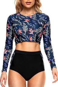 img 4 attached to Peddney Womens Rash Guard Blue Women's Clothing