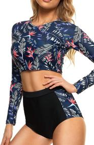 img 1 attached to Peddney Womens Rash Guard Blue Women's Clothing