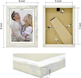 img 3 attached to 🖼️ Alkerman 5x7 Picture Frames (Pack of 2): Display Photos 4x6 or 5x7, Rustic White Wood Pattern, HD Glass, Tabletop or Wall Mount