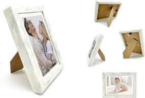 img 2 attached to 🖼️ Alkerman 5x7 Picture Frames (Pack of 2): Display Photos 4x6 or 5x7, Rustic White Wood Pattern, HD Glass, Tabletop or Wall Mount