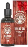 natural sandalwood scent beard oil conditioner with argan &amp; jojoba oils 🧔 - enhances softness &amp; strength of men's beards and mustaches (sandalwood, 1 pack) logo