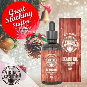 img 1 attached to Natural Sandalwood Scent Beard Oil Conditioner with Argan &amp; Jojoba Oils 🧔 - Enhances Softness &amp; Strength of Men's Beards and Mustaches (Sandalwood, 1 Pack)