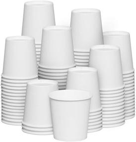 img 4 attached to 🥤 [300 Pack] 4 oz. White Paper Cups, Small Disposable Cups for Bathroom, Espresso, Mouthwash