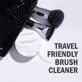 img 1 attached to 🥥 Coconut Scented Japonesque Makeup Brush and Sponge Cleanser Balm: Solid, Mess-Free Formula - Travel Friendly