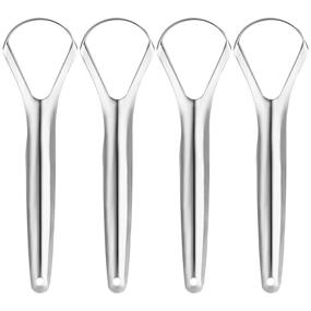 img 4 attached to 🌬️ Get Fresher Breath in Seconds with 4-Pack Stainless Tongue Scraper for Adults & Kids - Medical Grade Steel Scrapers, 100% BPA Free - Oral Care Brush Cleaners with Travel Case - Reduce Bad Breath