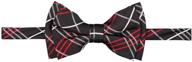 retreez tartan plaid woven microfiber pre-tied boy's bow tie – classic styles logo