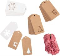 🎄 праздничные рождественские этикетки: елочка с шнуром, снежинка, праздничный олень логотип