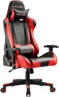 🎮 gtracing gaming chair: a racing office computer game chair with ergonomic design, adjustable backrest and seat height, recliner function, swivel rocker, headrest, and lumbar pillow - red color логотип