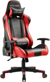 img 4 attached to 🎮 GTRACING Gaming Chair: A Racing Office Computer Game Chair with Ergonomic Design, Adjustable Backrest and Seat Height, Recliner Function, Swivel Rocker, Headrest, and Lumbar Pillow - Red Color