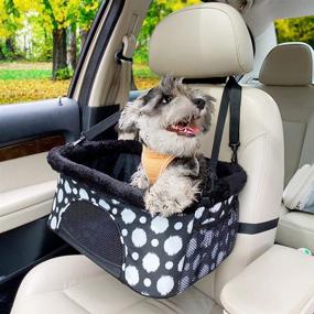 img 4 attached to 🐶 Height Adjustable ROODO Dog/Cat Booster Seat for Car, Perfect for Small and Medium Pets Up to 22Lbs, Reinforced Harness with Seat Belt - Back Seat