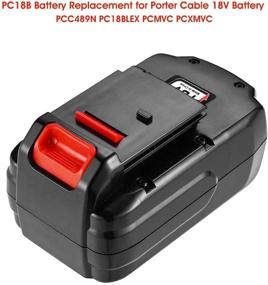 img 3 attached to 🔋 2 Pack 3.6Ah 18 Volt Replacement Battery for Porter Cable 18V PC18B PCC489N PC18BLEX, Compatible with Porter Cable PCMVC PCXMVC Charger