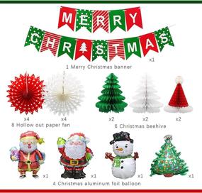 img 3 attached to 🎉 Merry Christmas Party Decor: Banner, Fans, Hats, Trees, Balloons & More!