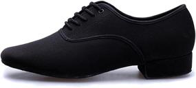 img 3 attached to 🕺 Black KAI-ROAD Ballroom Dance Shoes for Men: 1 Inch Latin Salsa Practice and Social Dancing Shoes