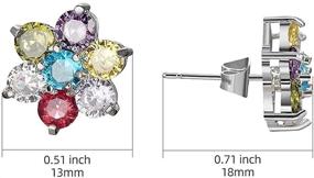 img 3 attached to 🌸 Stunning Onnzin Flower Titanium Earrings: Hypoallergenic CZ Studs for Women & Girls