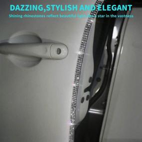 img 2 attached to 🚗 Elegant Crystal Bling Car Door Edge Anti-Scratch Sticker Set - 4 Pack, Pure White, 90cm Each - Provides Car Door Protection, Guard, and Crash Bumper - Rubber Strip Sticker - High-Quality Door Protector Tape