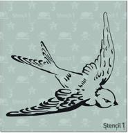 🎨 stencil1 swallow stencil 5.75"x6" - high-quality reusable stencil for artistic painting & crafts - ideal for walls, fabric, and furniture - durable & attractive design - by stencil1 logo