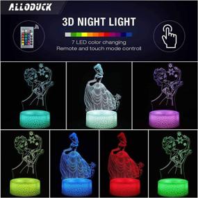 img 3 attached to 🌜 3D Princess Night Light, Remote Control Table Lamp with 2 Patterns, 16 Colors for Kids Bedroom Decor – Creative Lighting Souvenir Gifts for Christmas and Birthdays