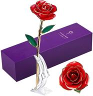 🌹 luohe 24k gold rose: a unique anniversary gift for her—gold dipped real rose for romantic christmas, birthday, and valentine's day celebrations logo