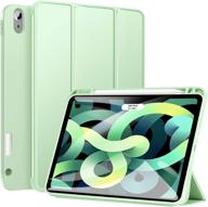 📱 ztotop case for ipad air 4 10.9 inch 2020 (4th generation)/ipad pro 11'' 2018 1st gen - pencil holder, soft tpu back, trifold cover, auto sleep/wake, matcha green logo