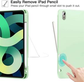 img 2 attached to 📱 Ztotop Case for iPad Air 4 10.9 Inch 2020 (4th Generation)/iPad Pro 11'' 2018 1st Gen - Pencil Holder, Soft TPU Back, Trifold Cover, Auto Sleep/Wake, Matcha Green