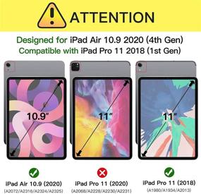 img 3 attached to 📱 Ztotop Case for iPad Air 4 10.9 Inch 2020 (4th Generation)/iPad Pro 11'' 2018 1st Gen - Pencil Holder, Soft TPU Back, Trifold Cover, Auto Sleep/Wake, Matcha Green